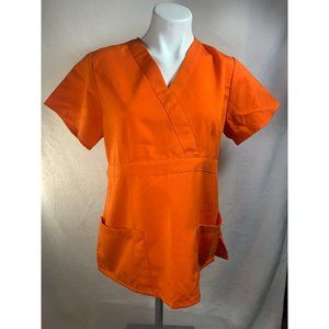 Ultrasoft Scrubs LARGE orange scrub top